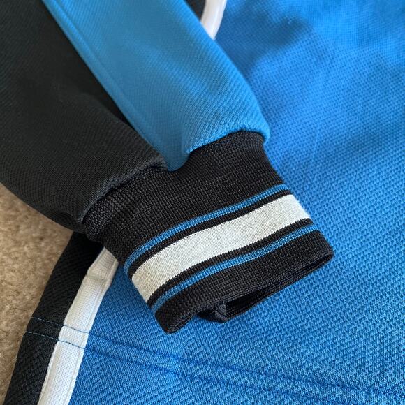 Nike Blue Snap Button Striped Varsity Vintage Bomber Jacket Size: Large 12-14 - Picture 6 of 15